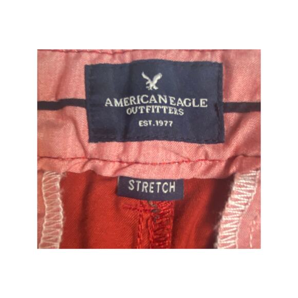American Eagle Red Midi Stretch Cotton Blend Shorts Women's Size 4 - Picture 3 of 8